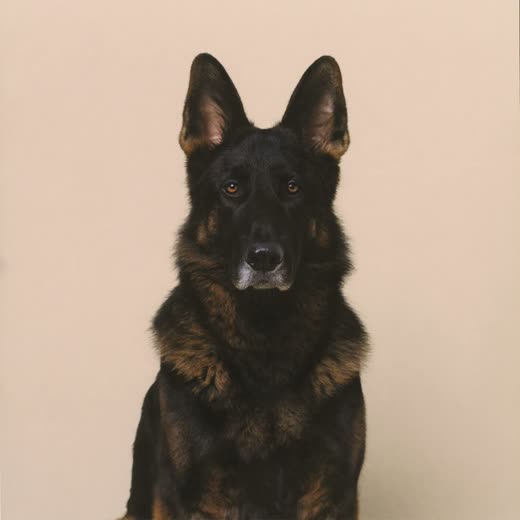 A thick-coated German Shepherd after a de-shedding treatment
